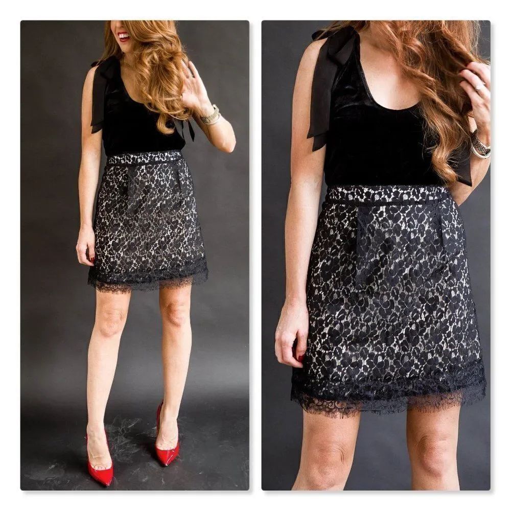 Gibson x Glam Squad Lace Overlay Skirt - size Small in Black